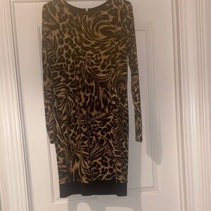 Premise Black and Brown Long Sleeve Dress